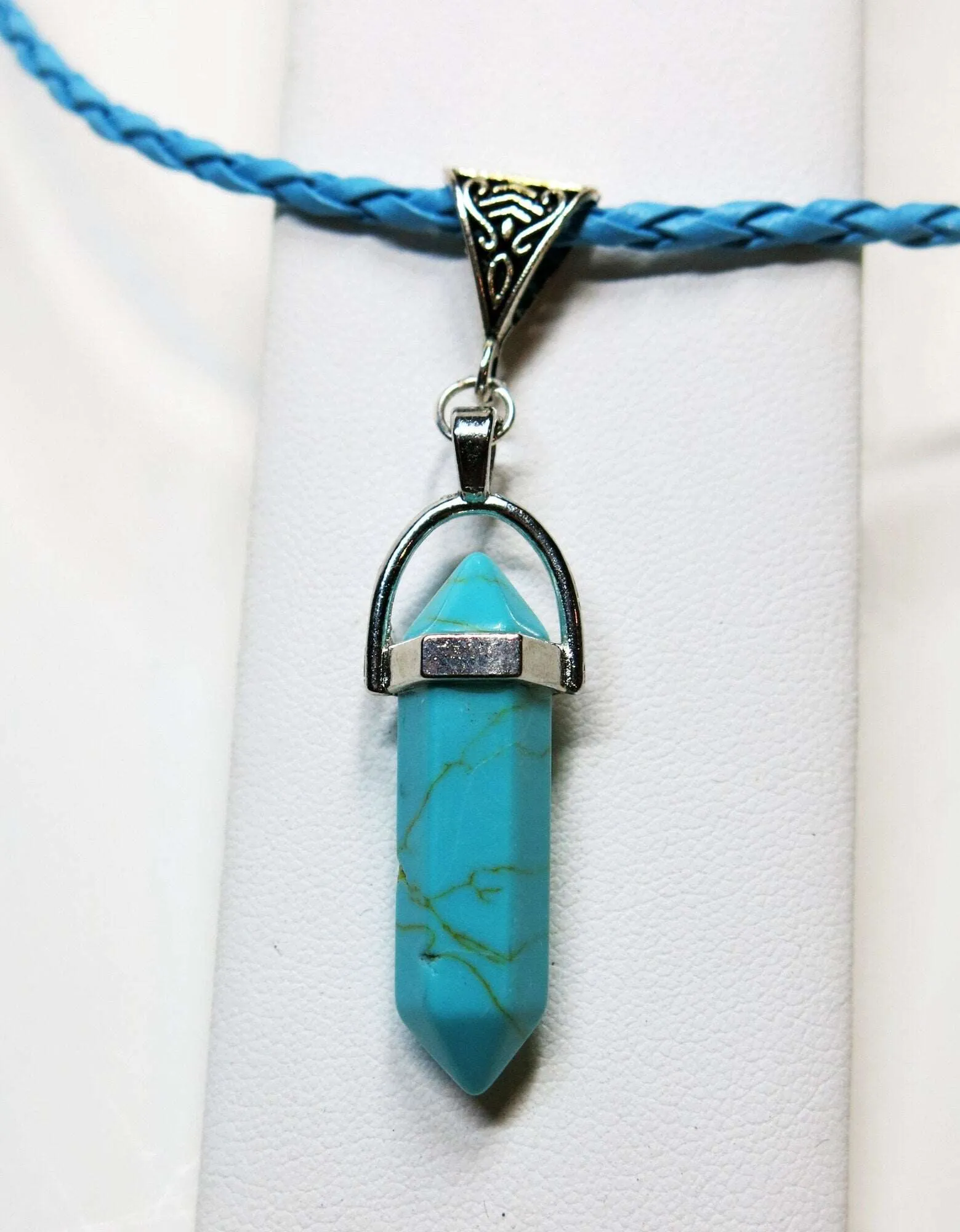 Amethyst Genuine Gem Unisex Boho Necklace, Natural Crystal Bohemian Charm Healing Anti Stress Carved Pendant