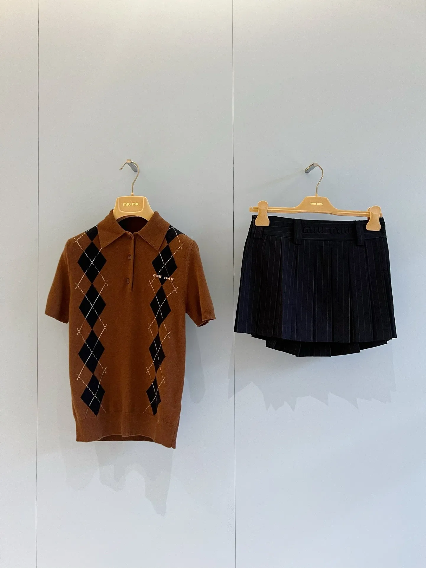 Argyle Knit Polo Shirt