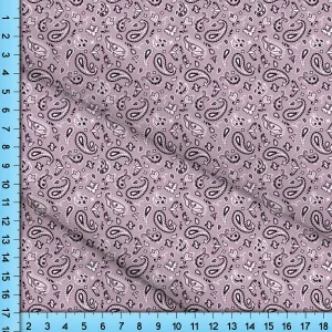 Bandana Paisley Fabric, Lavendar Pastel By the Yard