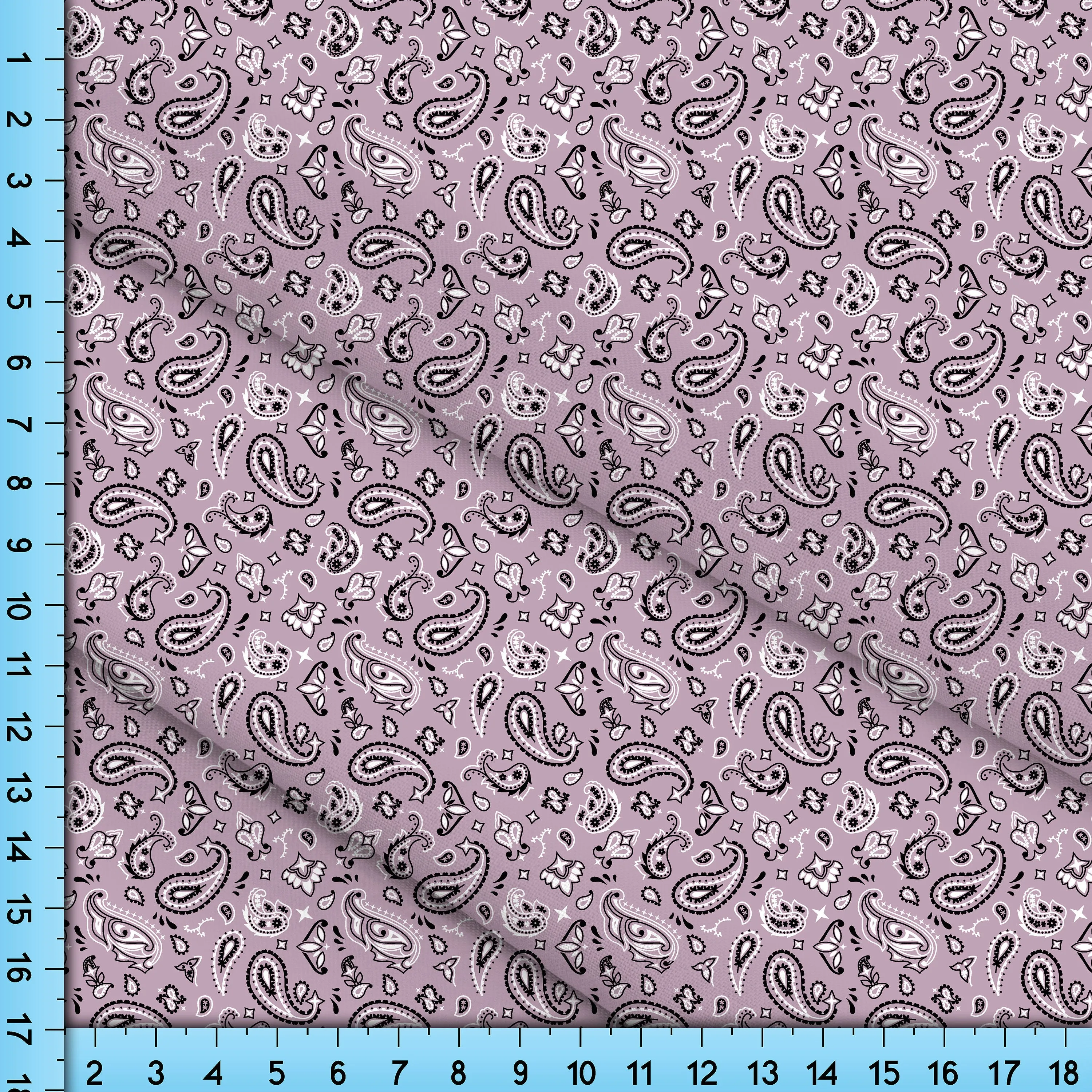 Bandana Paisley Fabric, Lavendar Pastel By the Yard