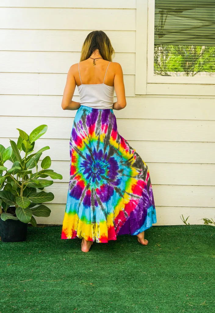 Boho Hippie Dream Hand Dyed Tiered Maxi Skirt