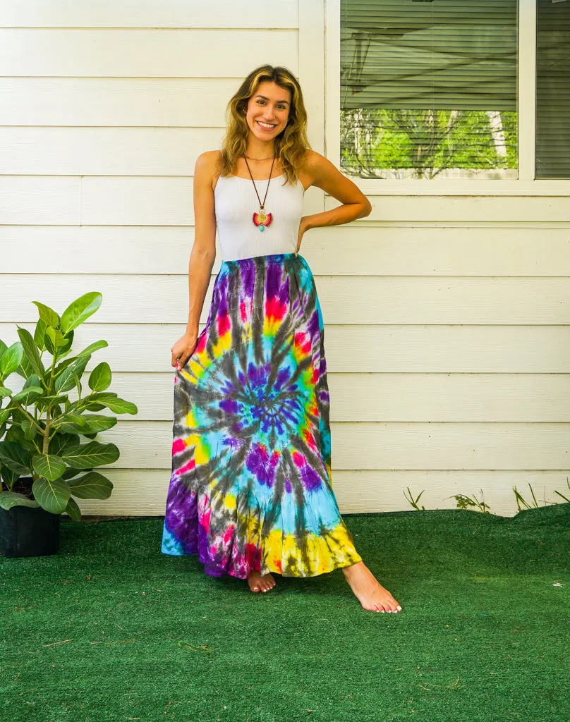 Boho Hippie Dream Hand Dyed Tiered Maxi Skirt