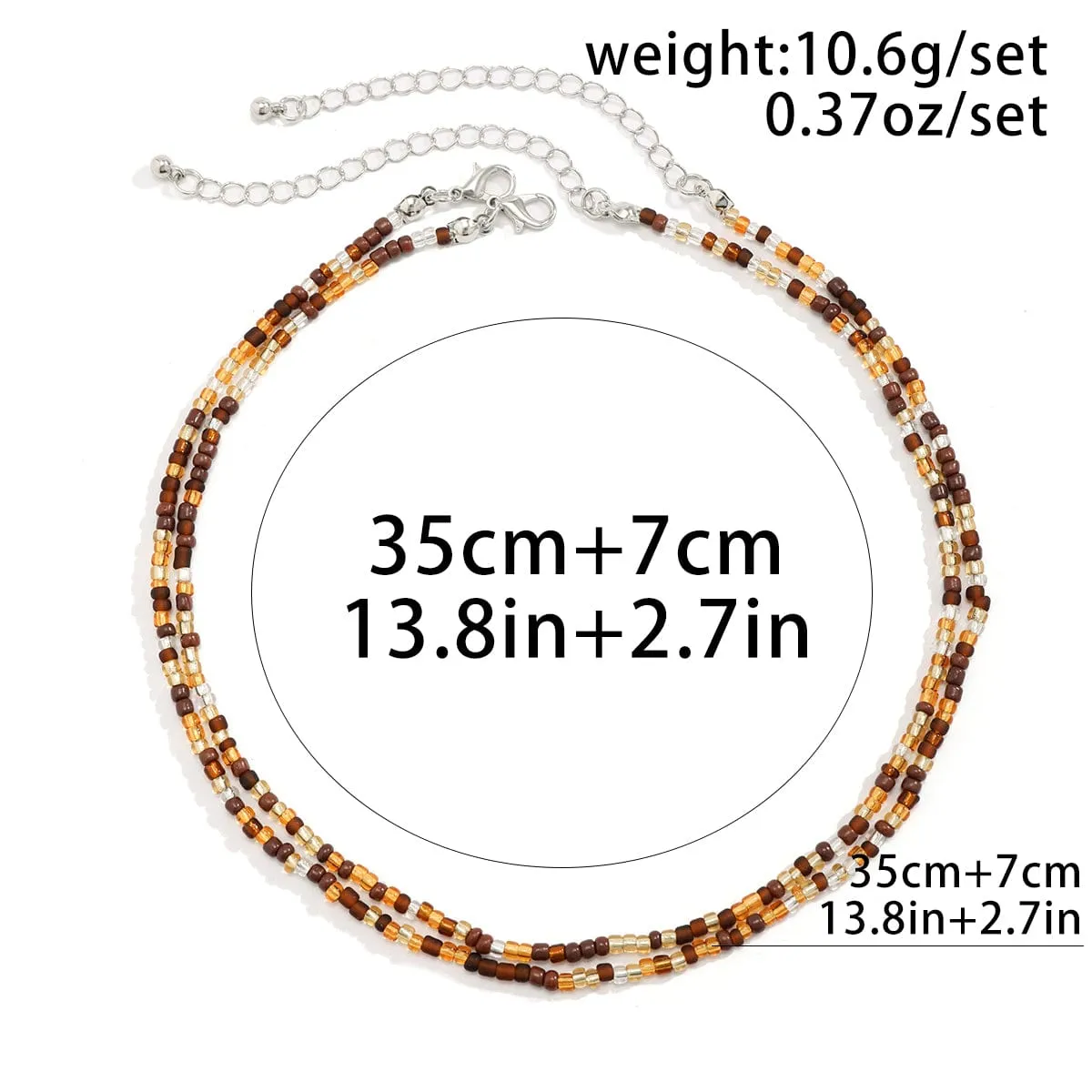 Boho Layered Seed Bead Necklace Set