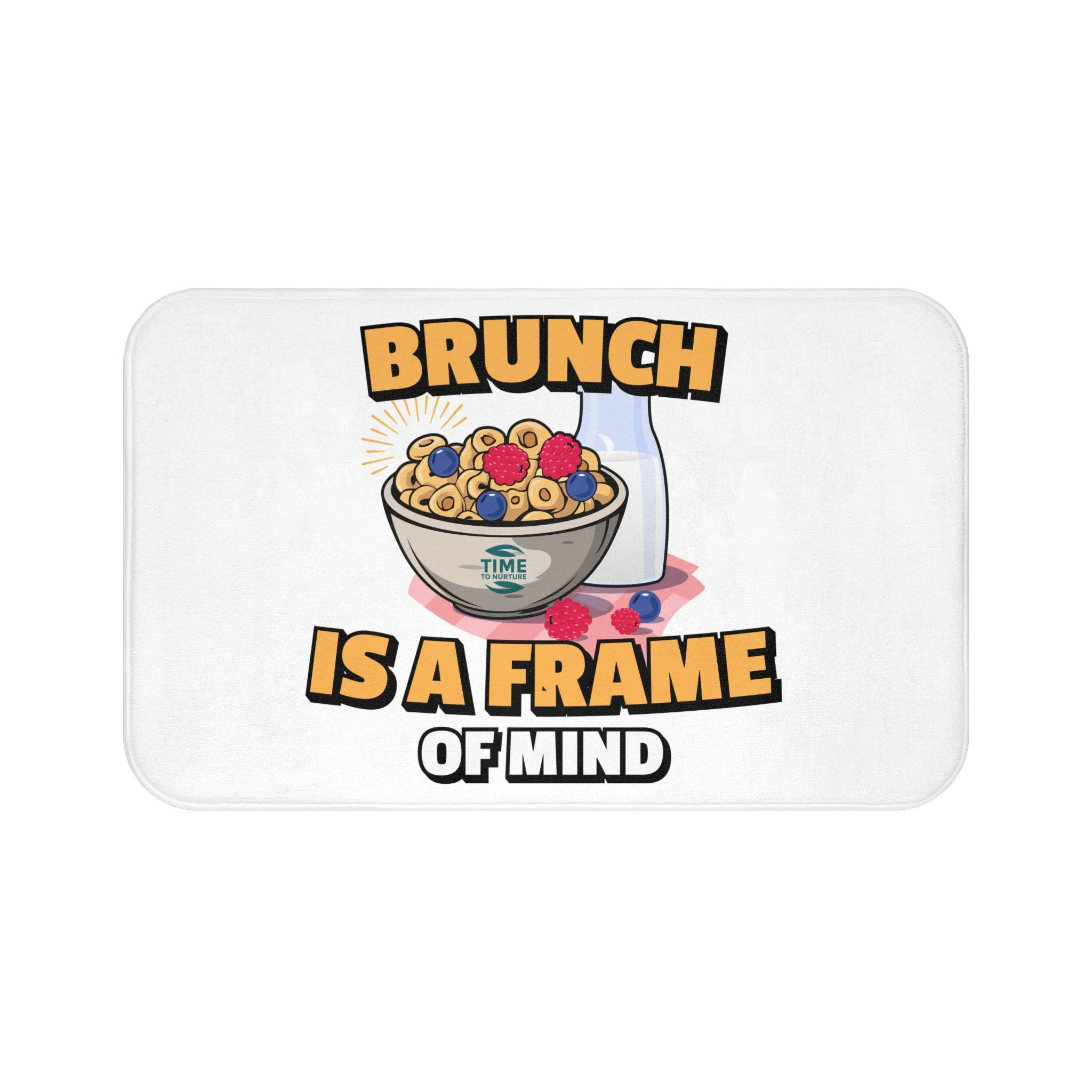 Brunch Is a Frame of Mind Bath Mat – Fun and Vibrant Kitchen & Bathroom Decor, Perfect Gift for Food Lovers, Cozy Home Accessory, Adds Playful Charm to Any Space, Ideal for Housewarmings & Celebrations