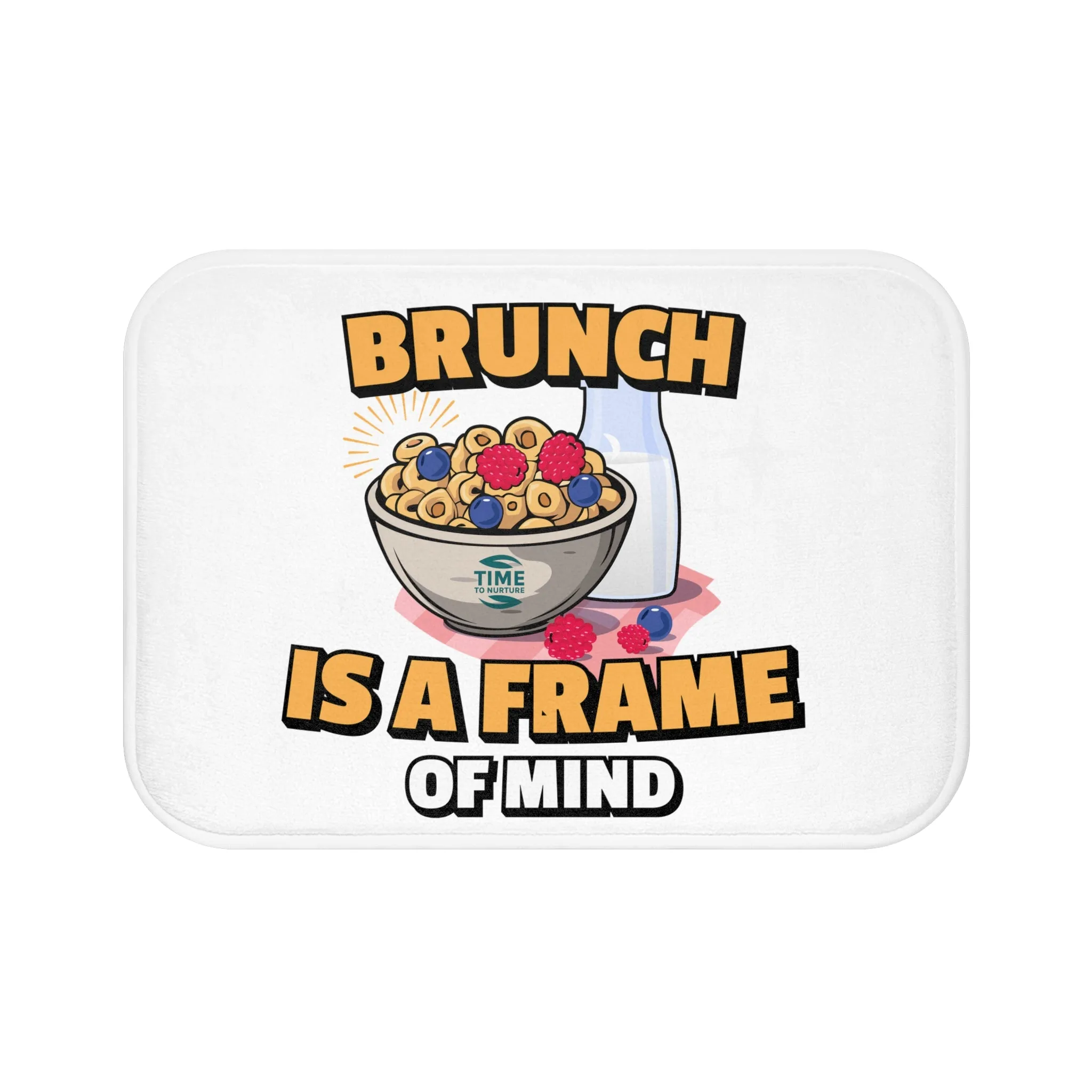 Brunch Is a Frame of Mind Bath Mat – Fun and Vibrant Kitchen & Bathroom Decor, Perfect Gift for Food Lovers, Cozy Home Accessory, Adds Playful Charm to Any Space, Ideal for Housewarmings & Celebrations
