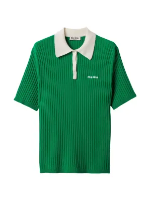 Cashmere ribbed polo shirt
