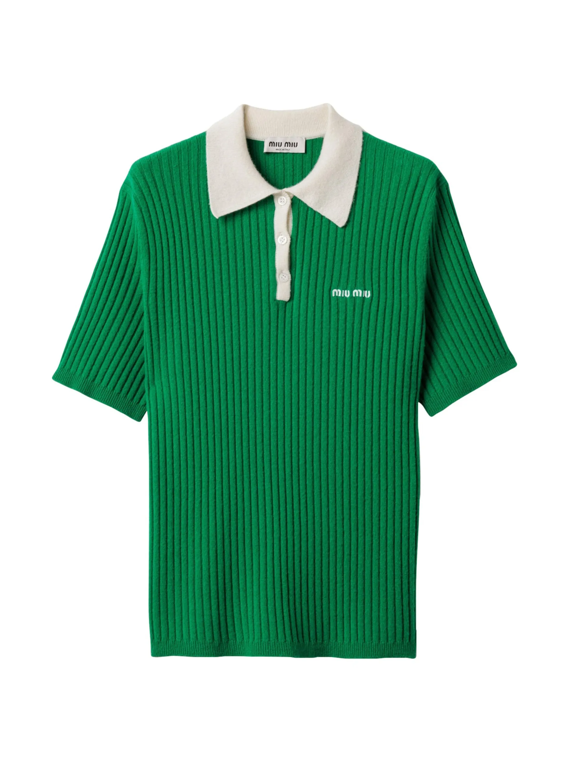 Cashmere ribbed polo shirt