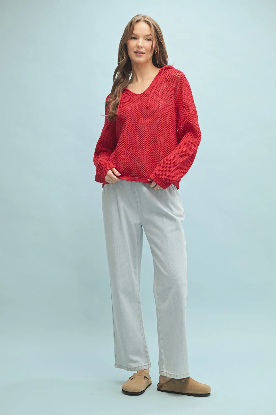 Cheers To Summer Open Knit Hoodies - 2 Colors!