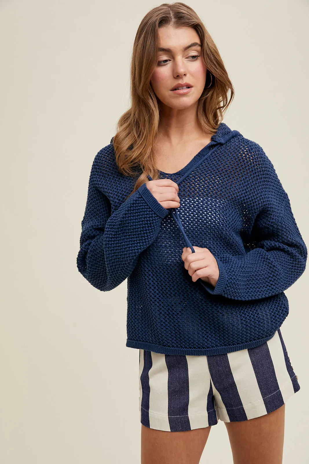 Cheers To Summer Open Knit Hoodies - 2 Colors!