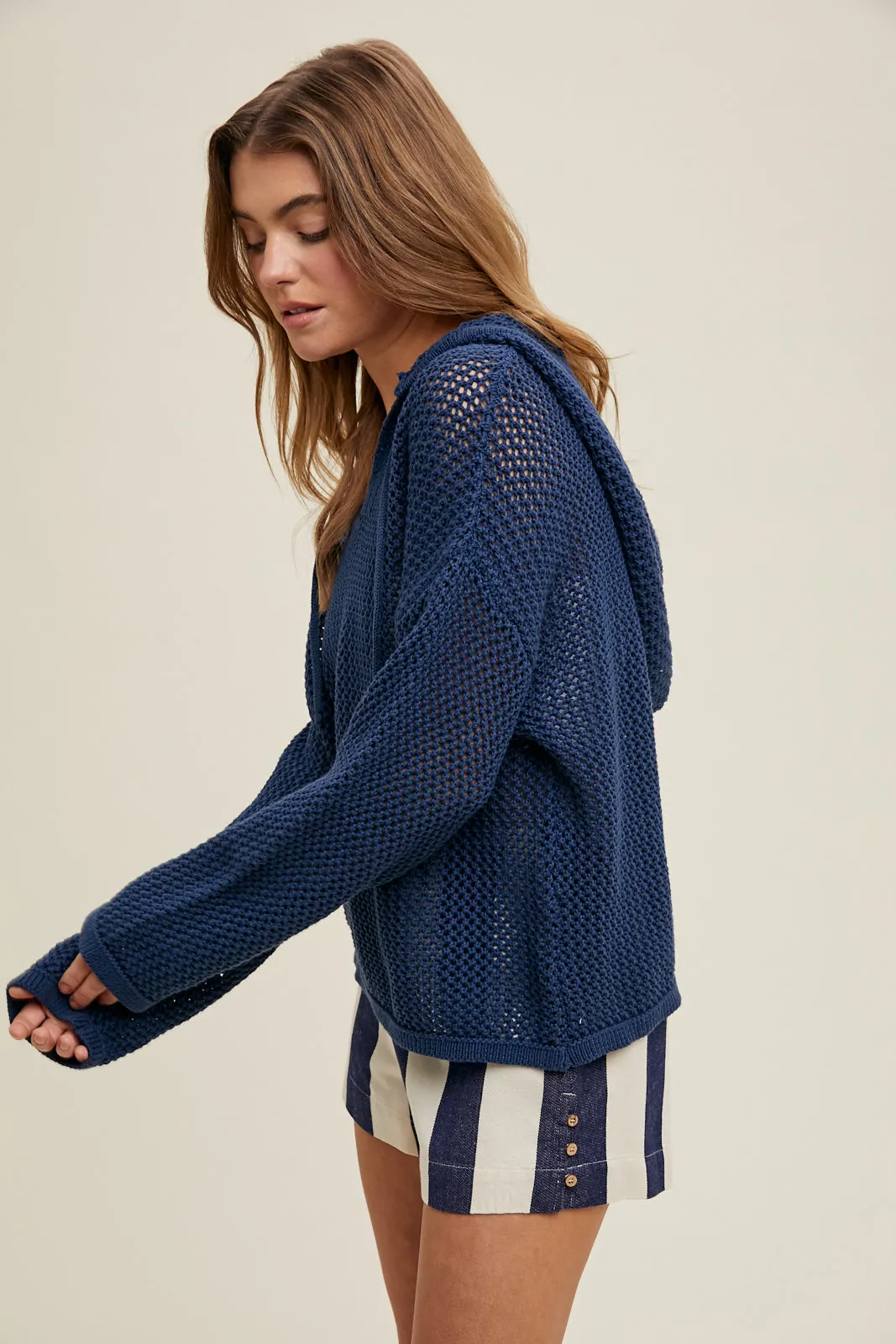 Cheers To Summer Open Knit Hoodies - 2 Colors!