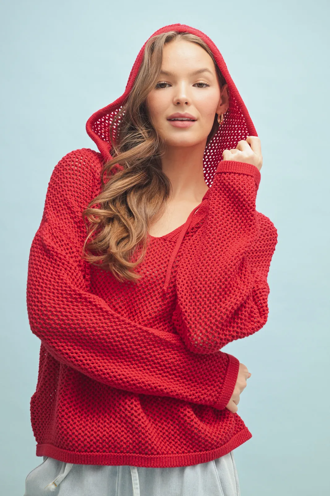 Cheers To Summer Open Knit Hoodies - 2 Colors!