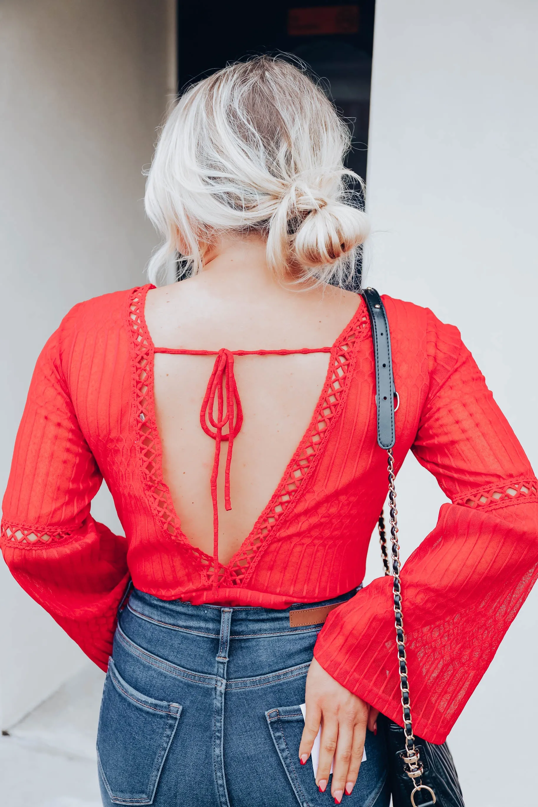 Crimson and Lace Boho Bodysuit