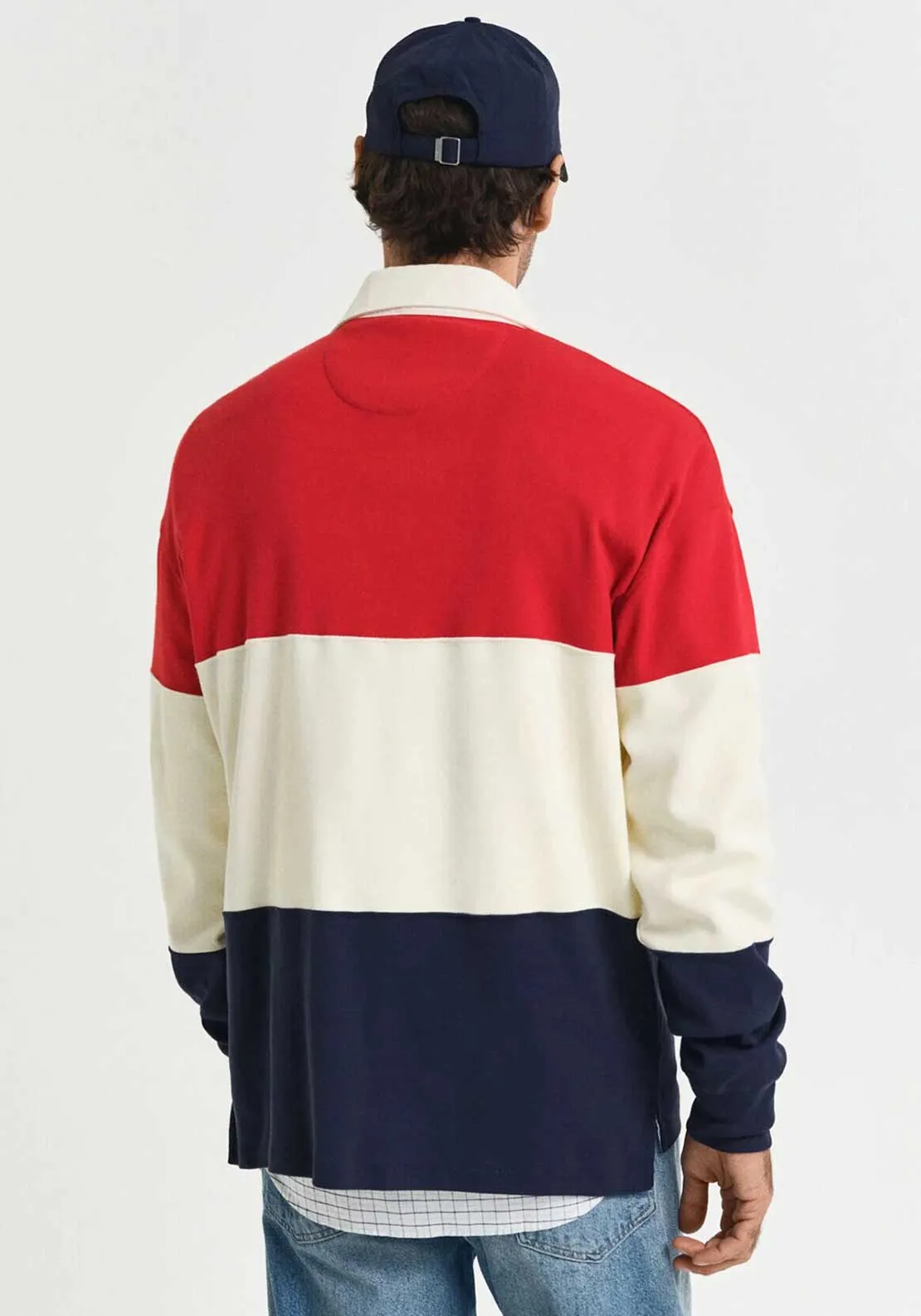 Gant Blocked Heavy Rugger Polo Shirt, Ruby Red