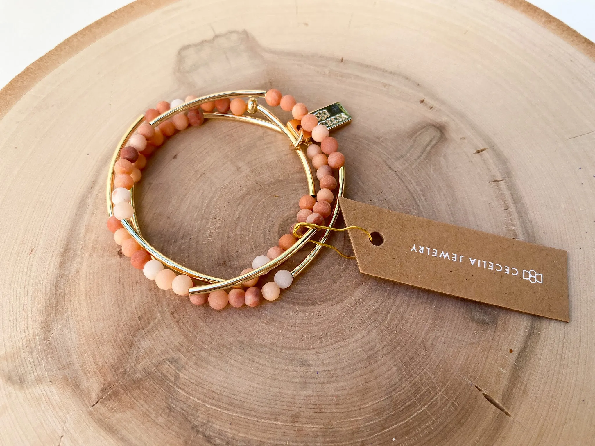 Gemstone Horizon Triple Wrap Bracelet