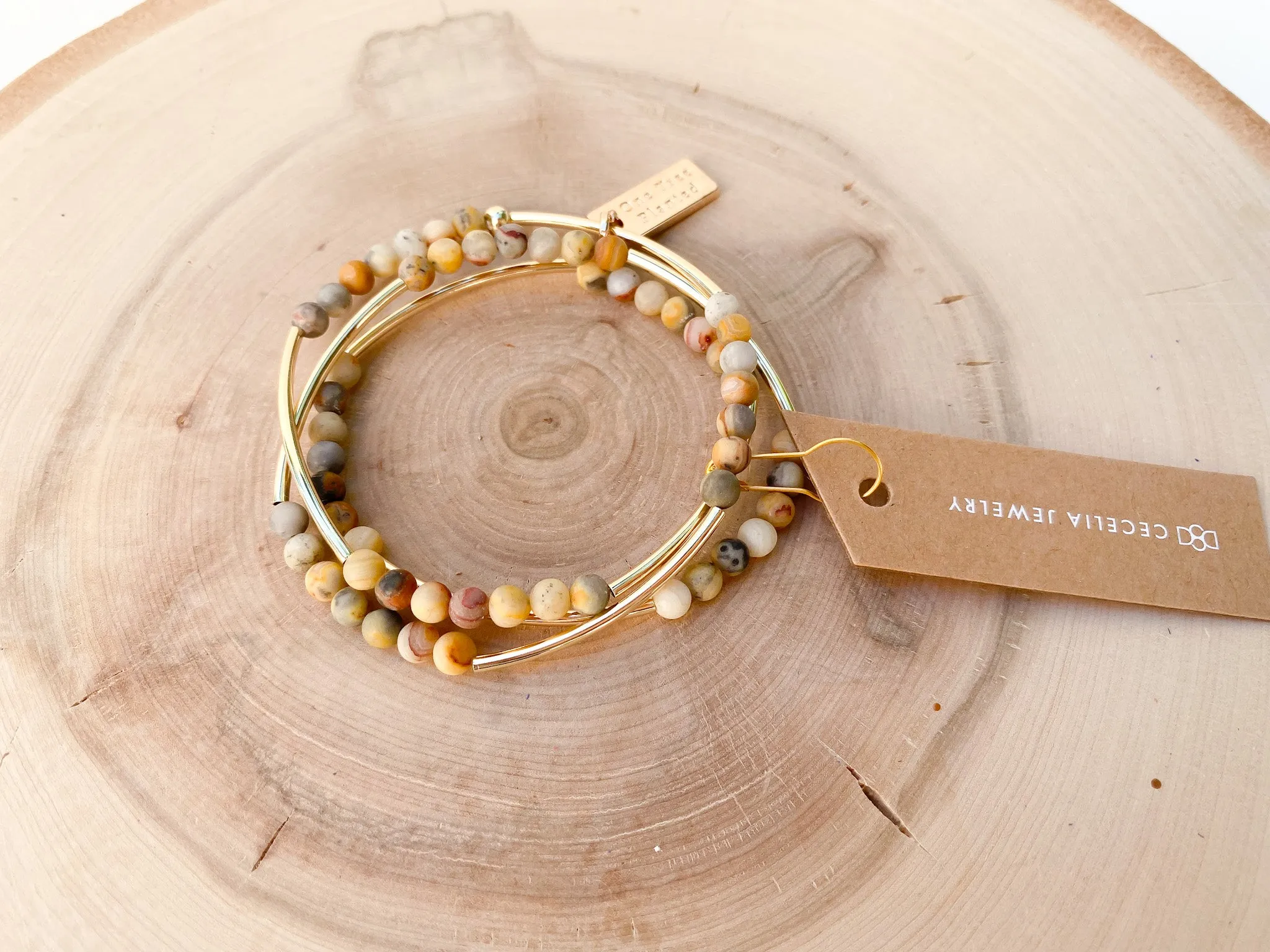 Gemstone Horizon Triple Wrap Bracelet