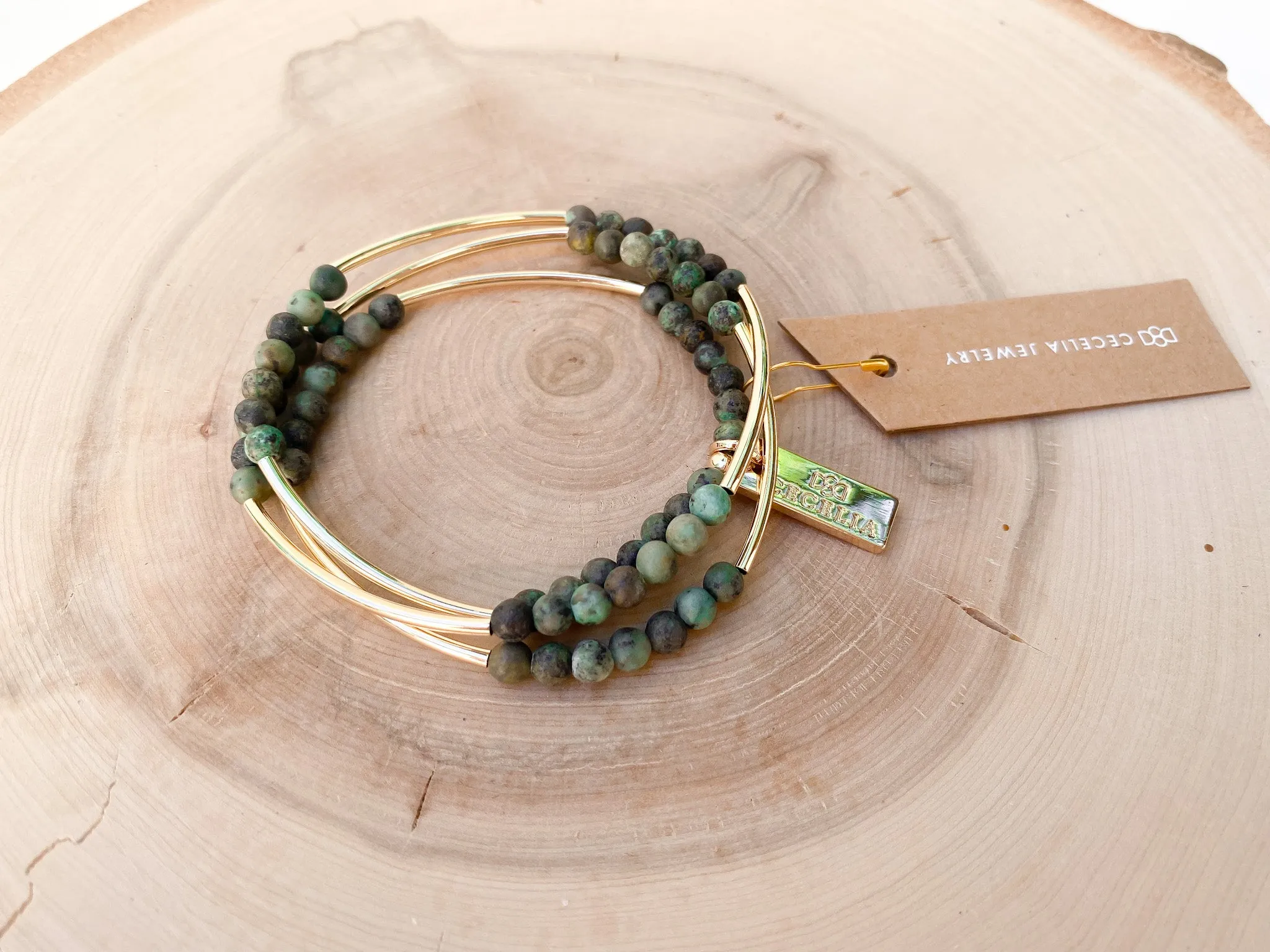 Gemstone Horizon Triple Wrap Bracelet
