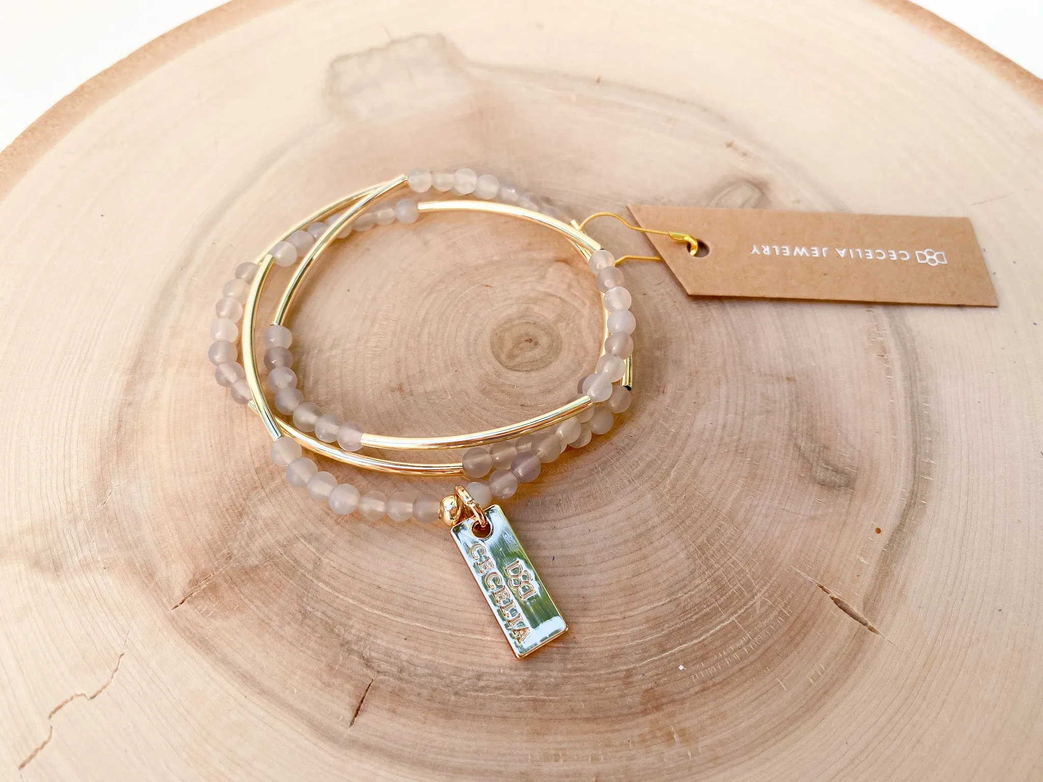 Gemstone Horizon Triple Wrap Bracelet