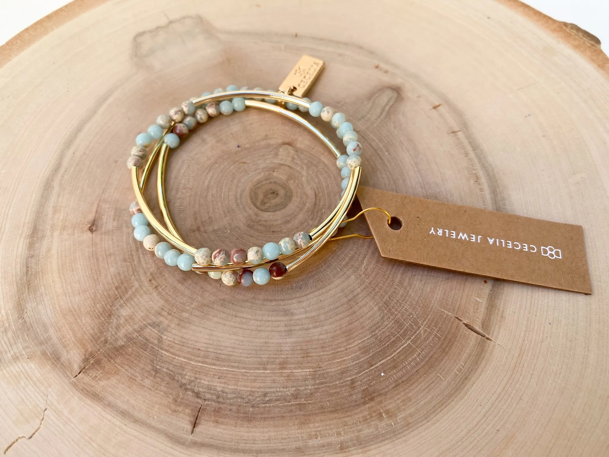 Gemstone Horizon Triple Wrap Bracelet