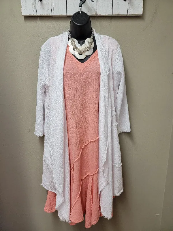 Hot Like "Tabasco" in this Fun Peach Cotton Sleeveless Dress