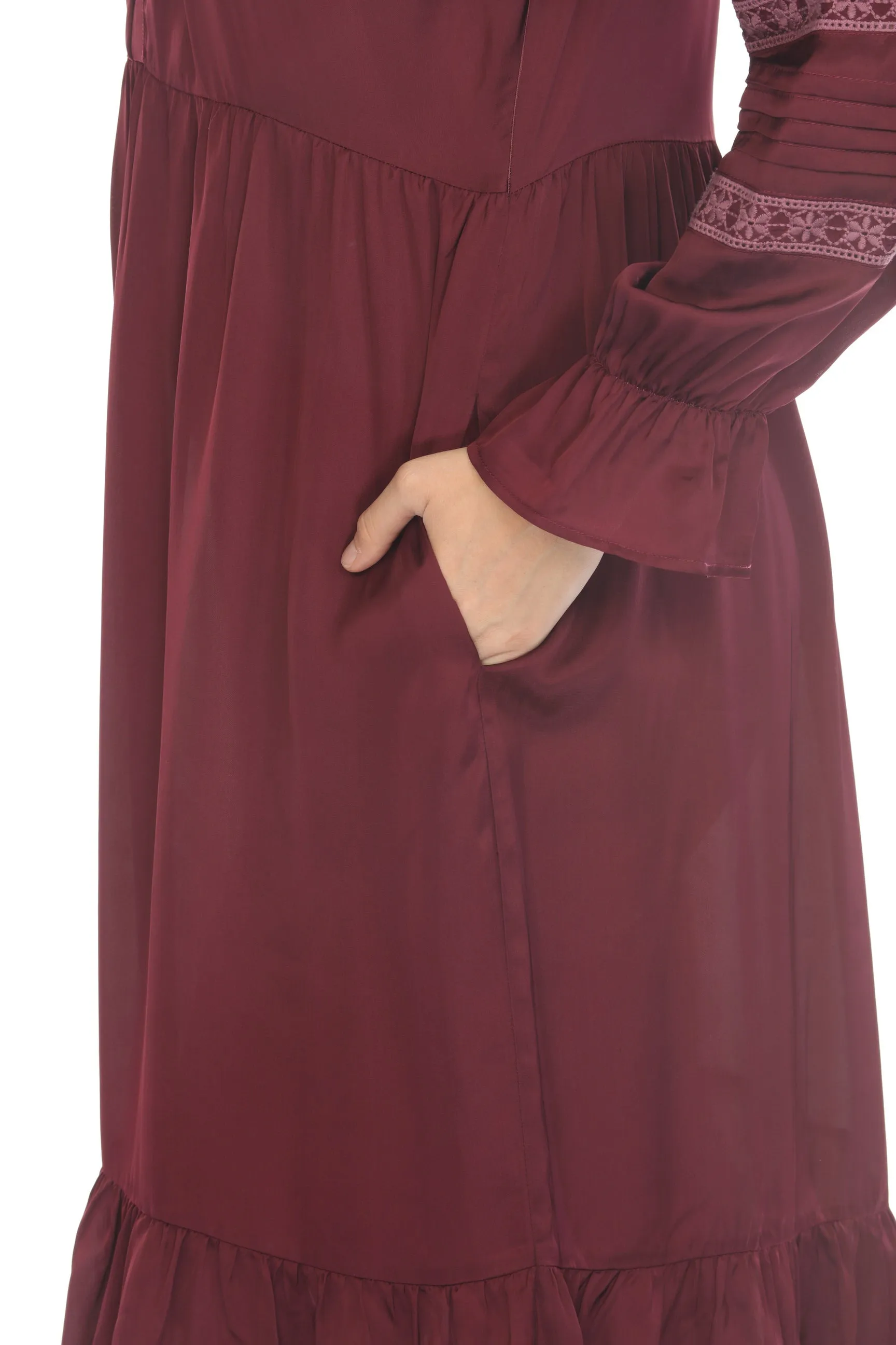 Johnny Was Calme Pleated Henley Midi Dress O31123