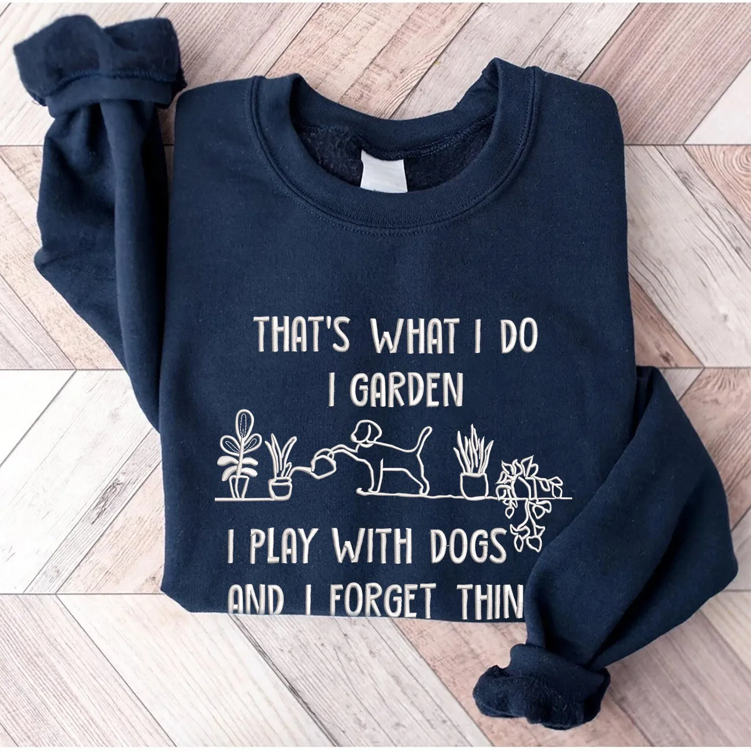 Love Dog And Garden Embroidered Sweatshirt