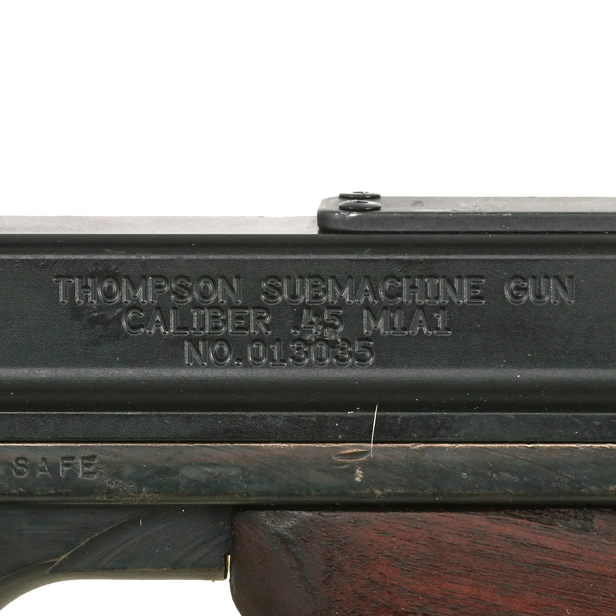 Original U.S. WWII Thompson M1A1 Aluminum Receiver Display Submachine Gun Serial 58986 with Live Barrel, Magazine, Sling