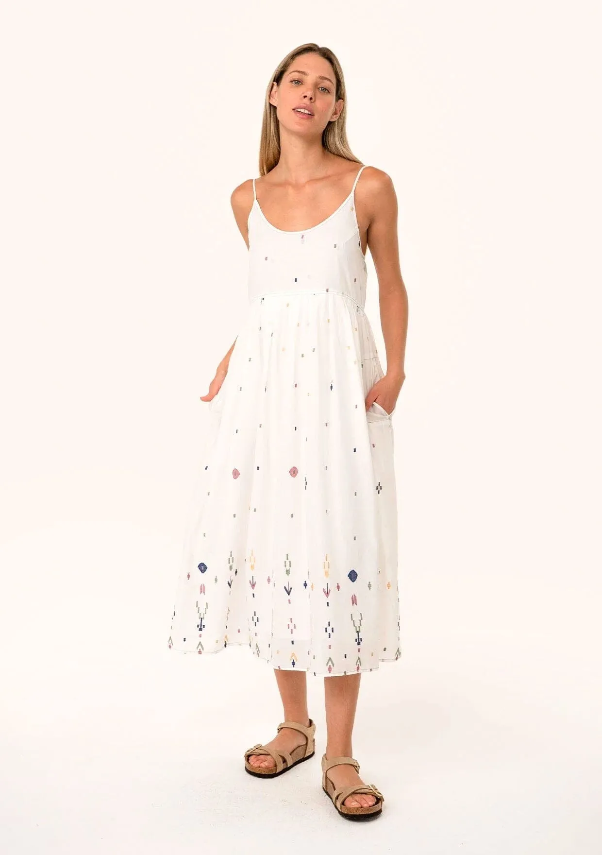 Paloma Embroidered Midi Dress