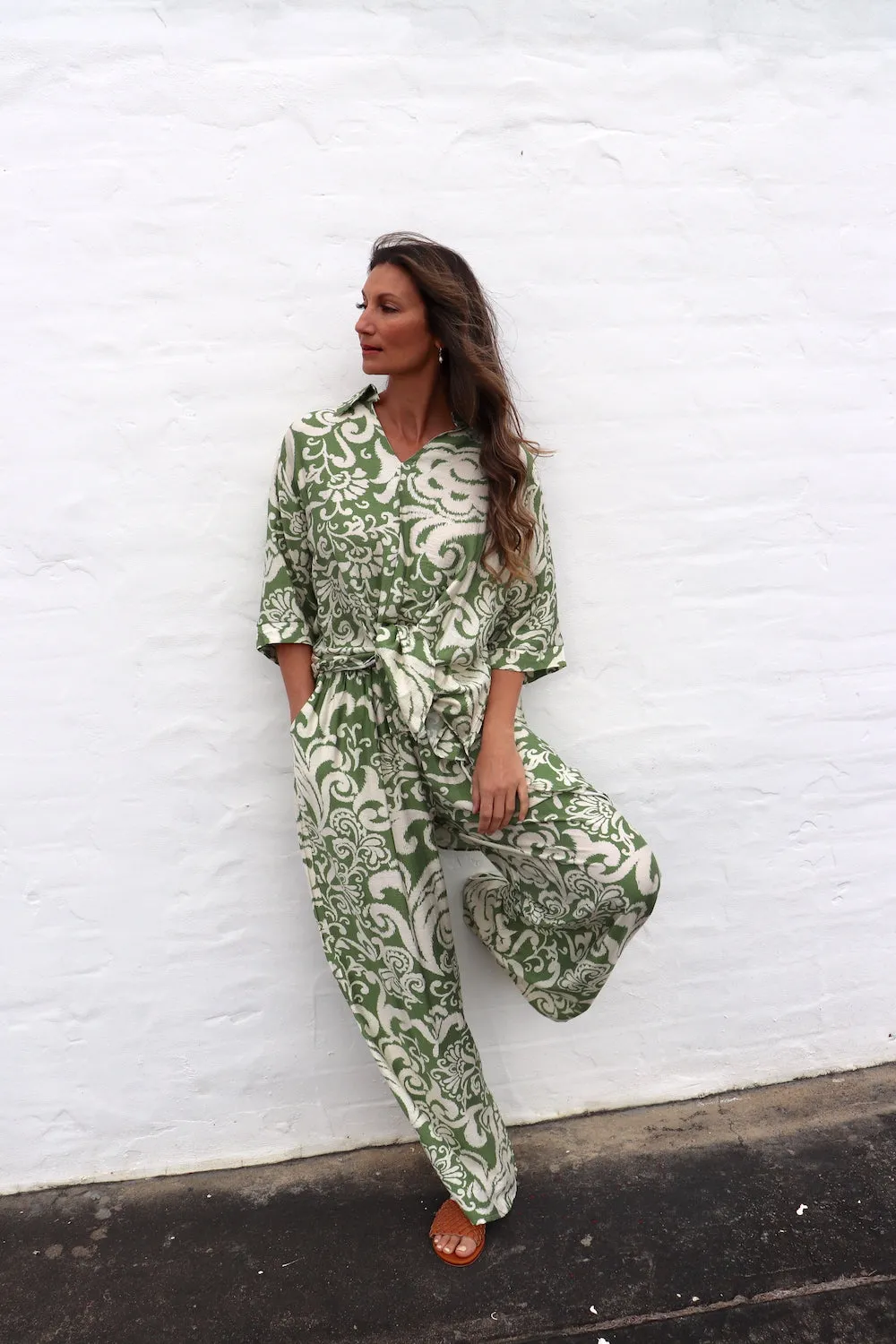 Sahara Pant & Shirt Set in Sage