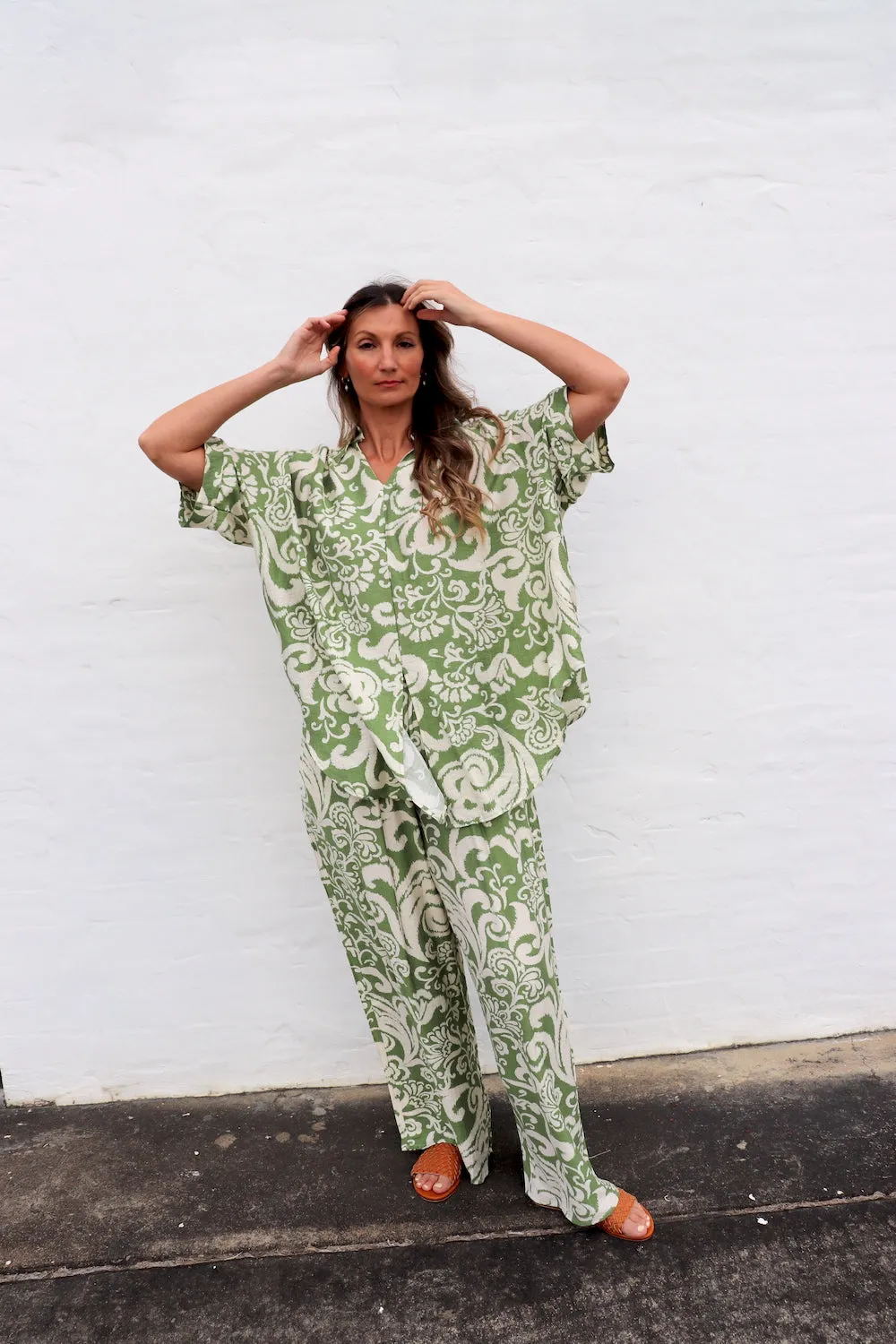 Sahara Pant & Shirt Set in Sage