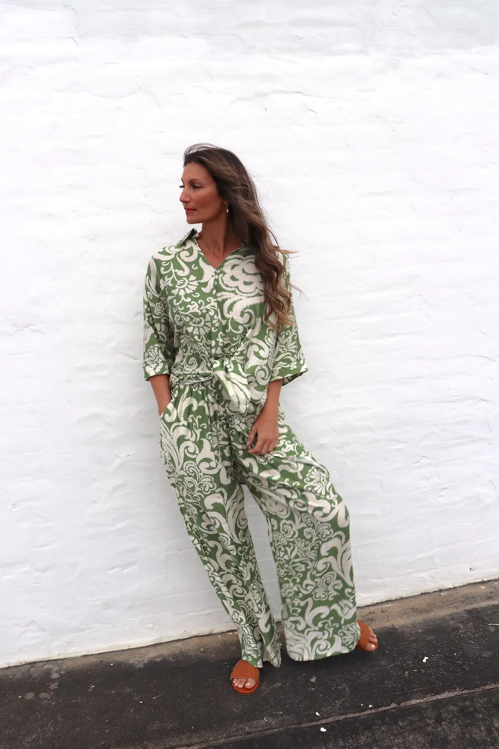 Sahara Pant & Shirt Set in Sage