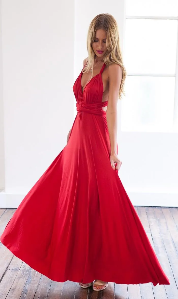 Sexy A-line Sleeveless Red Detached Prom Dress Floor-length-323354