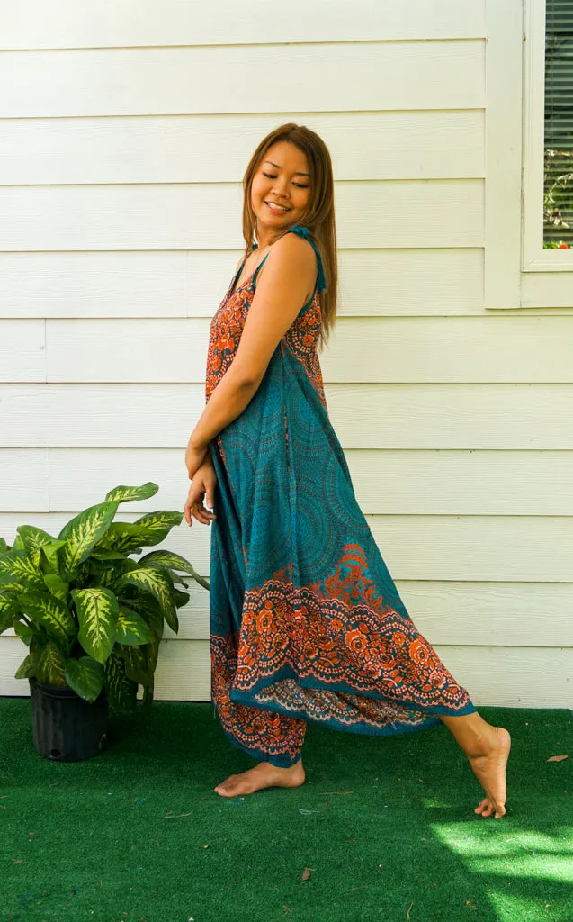Teal Mandala Boho Jumpsuit