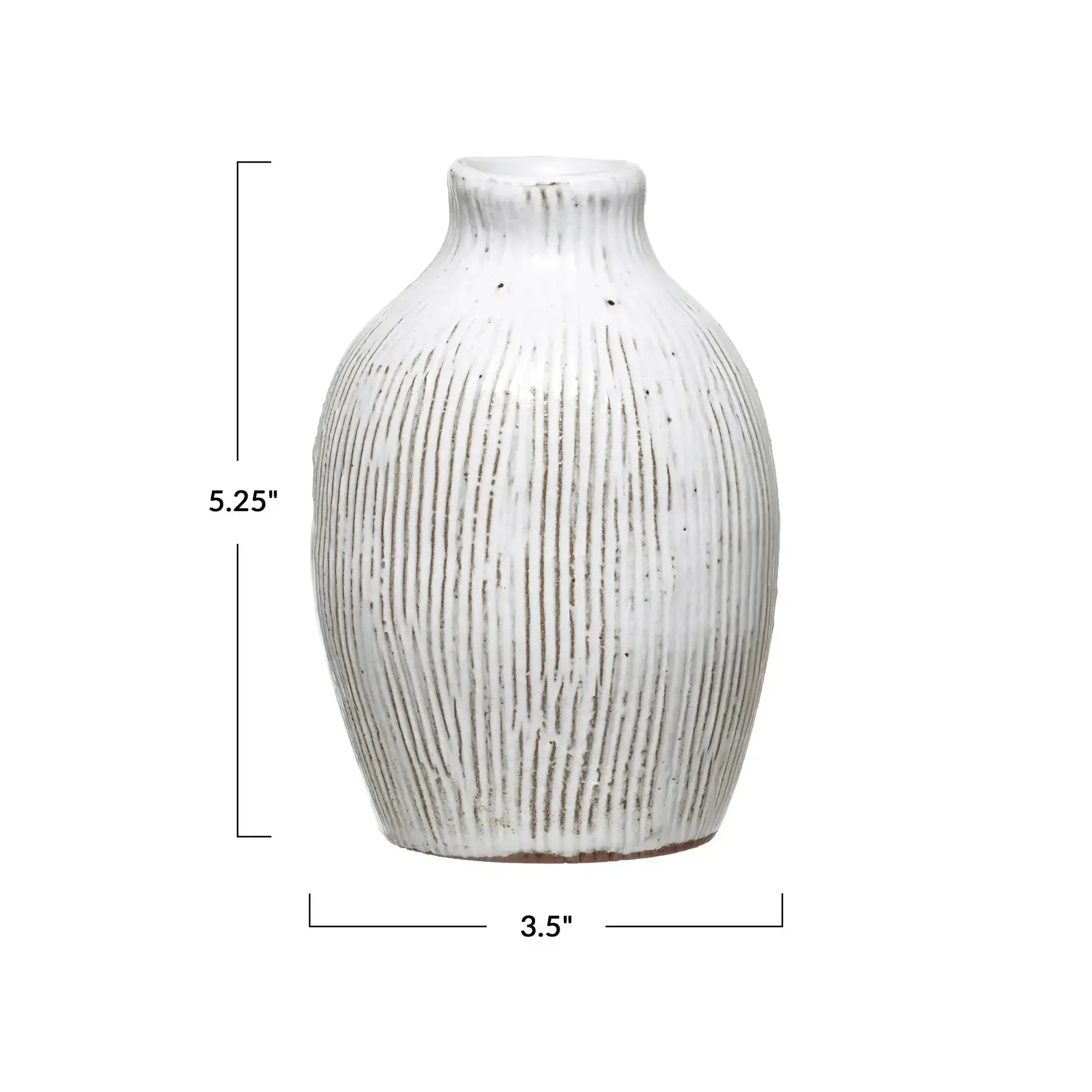 TERRACOTTA VASE WITH ENGRAVED LINES