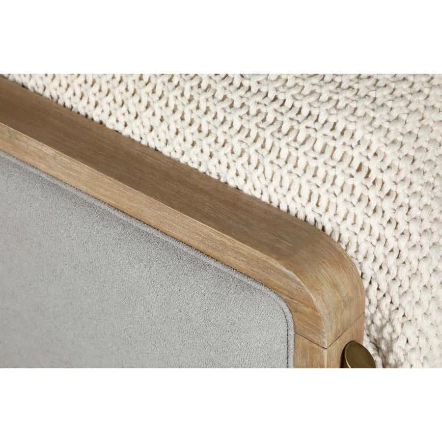 Upholstered Eastern King Panel Bed Sand Wash And Grey