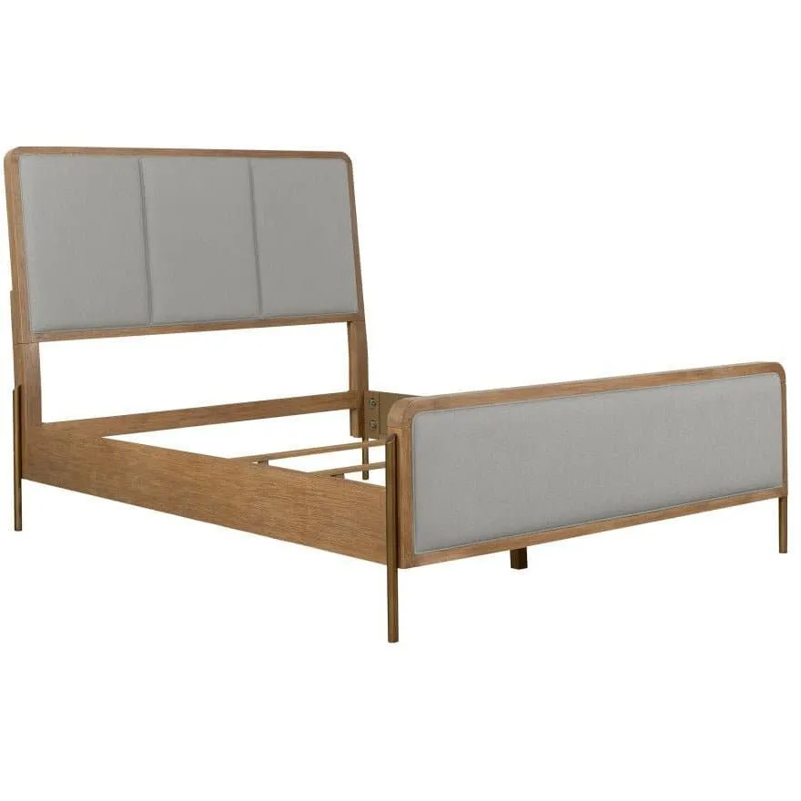 Upholstered Eastern King Panel Bed Sand Wash And Grey