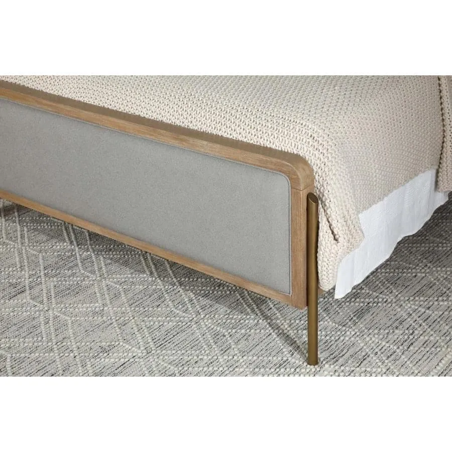 Upholstered Eastern King Panel Bed Sand Wash And Grey
