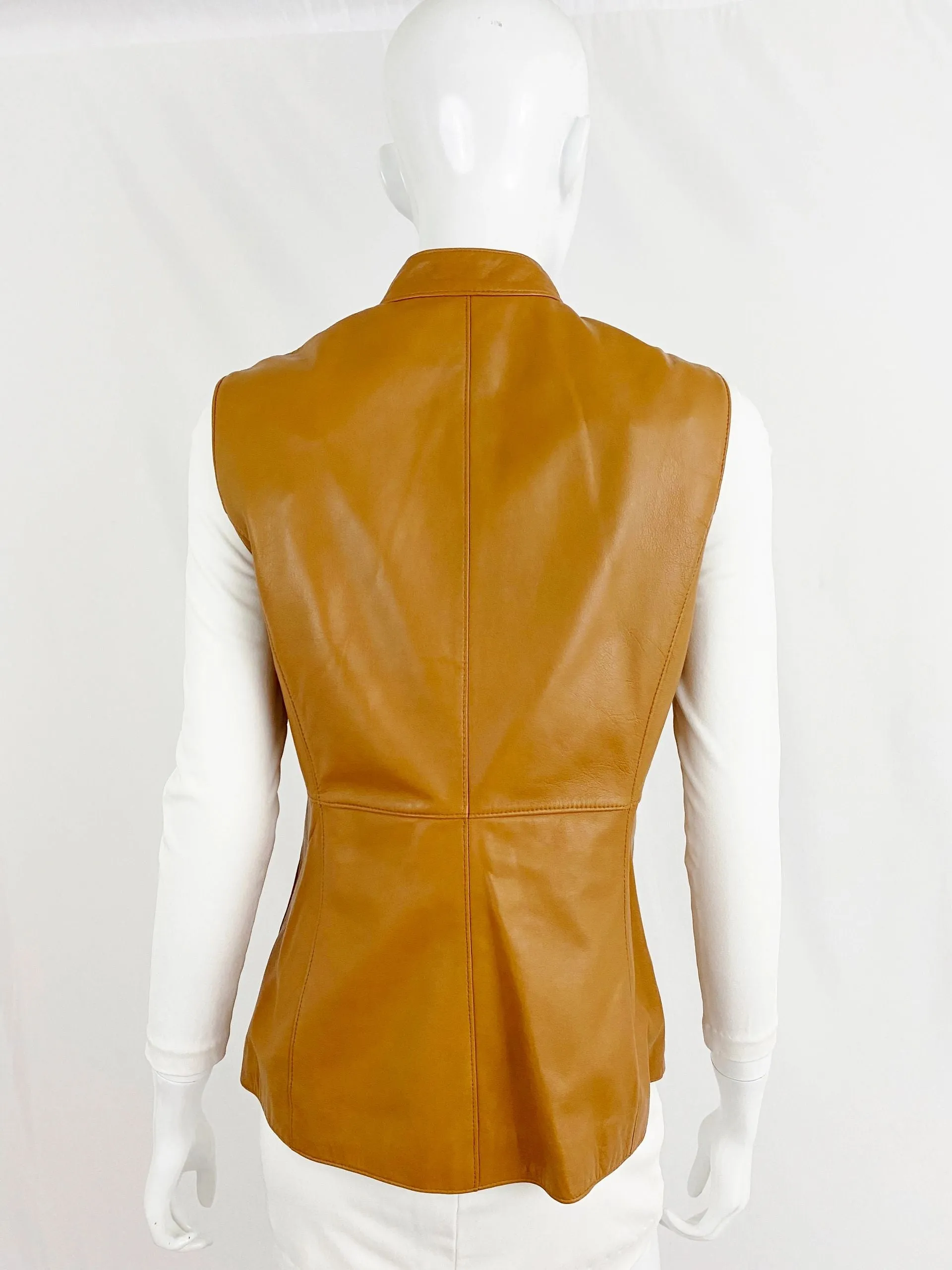 W By Worth Leather Vest Size 6