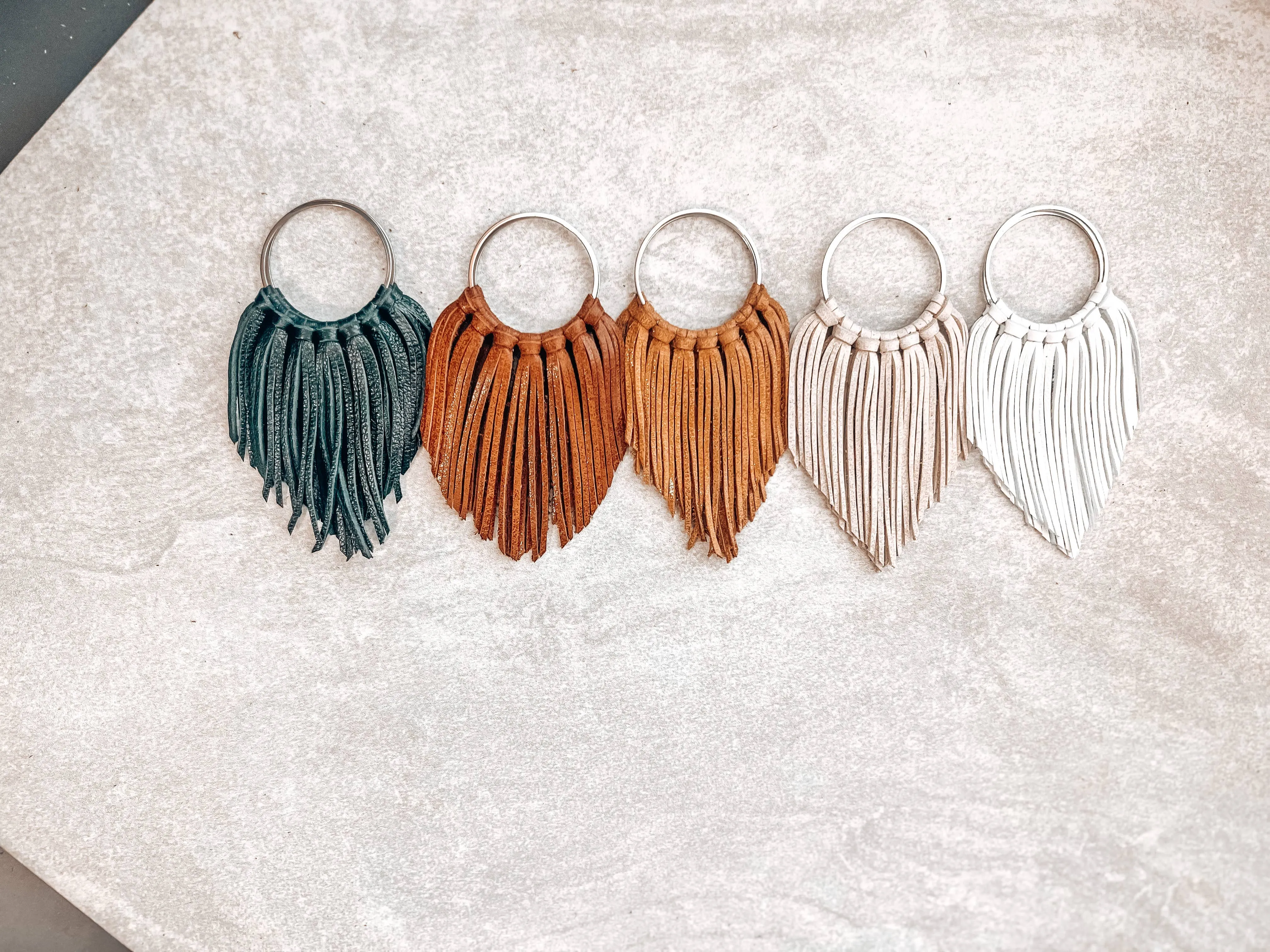 White Fringed in Faith Cascade Fringe Hoops Earrings