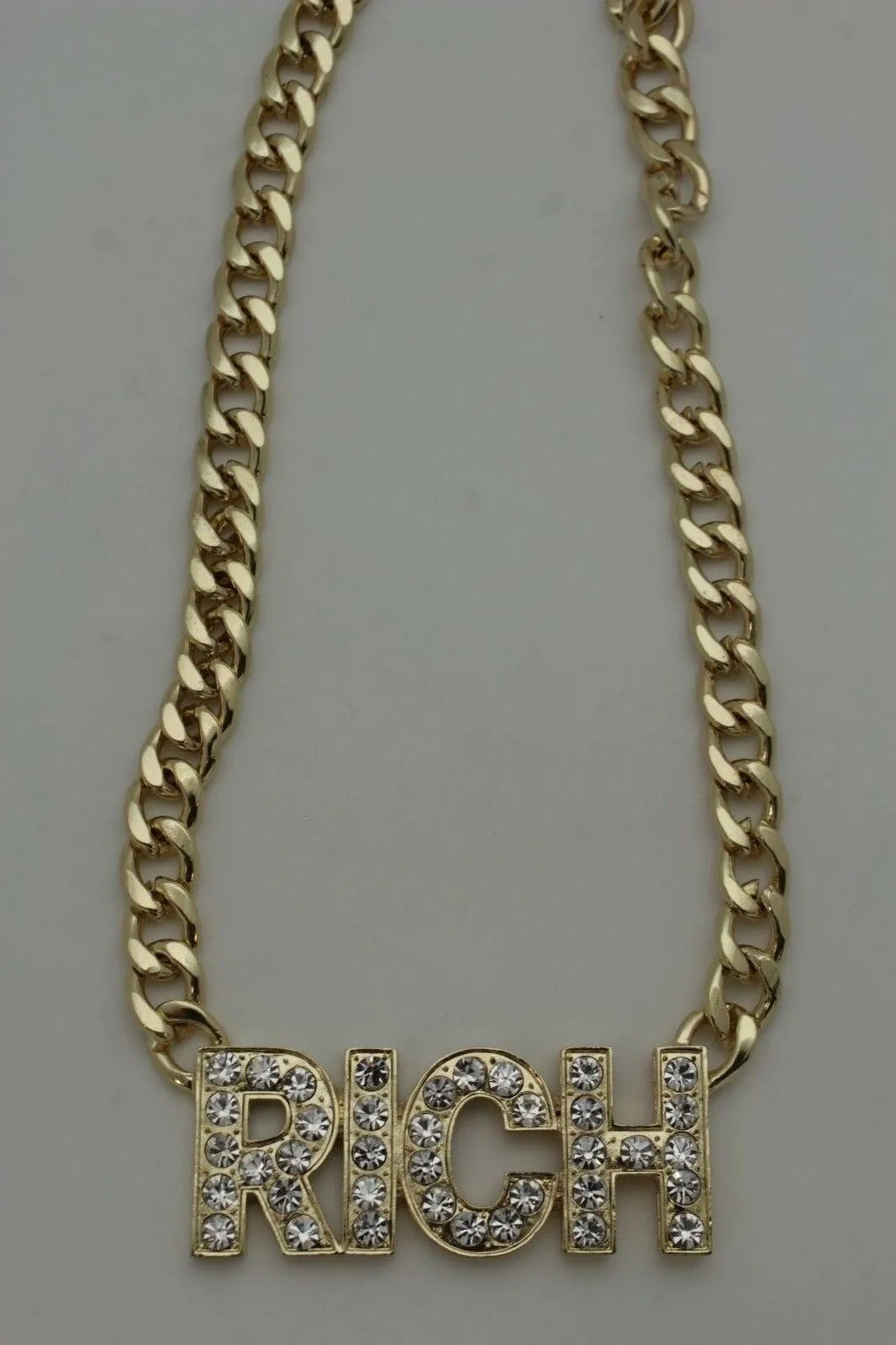 Women Gold Metal Fashion Necklace Chunky Chain Link Jewelry RICH Bling Hip Hop