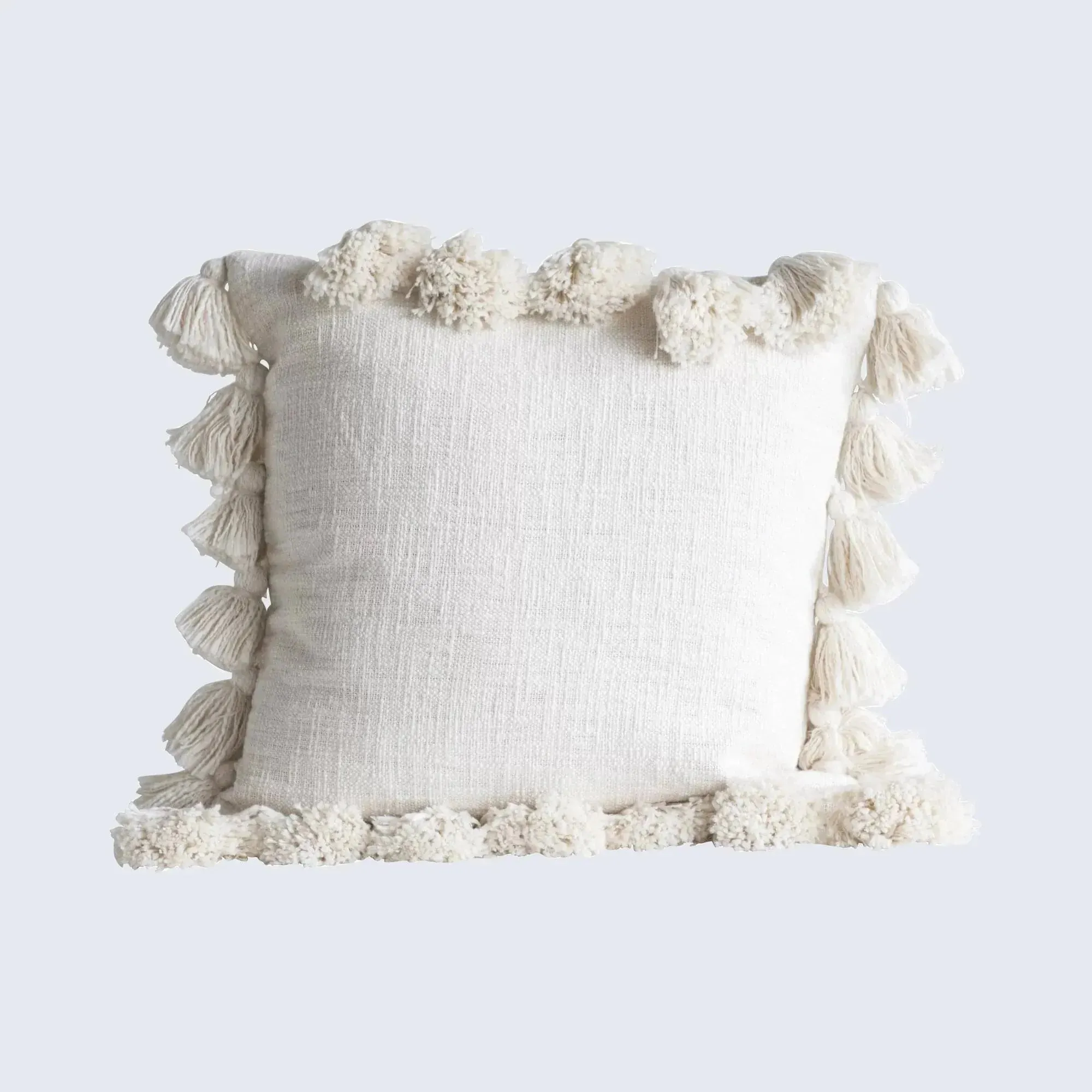 World of Tassels Square Cotton Pillow